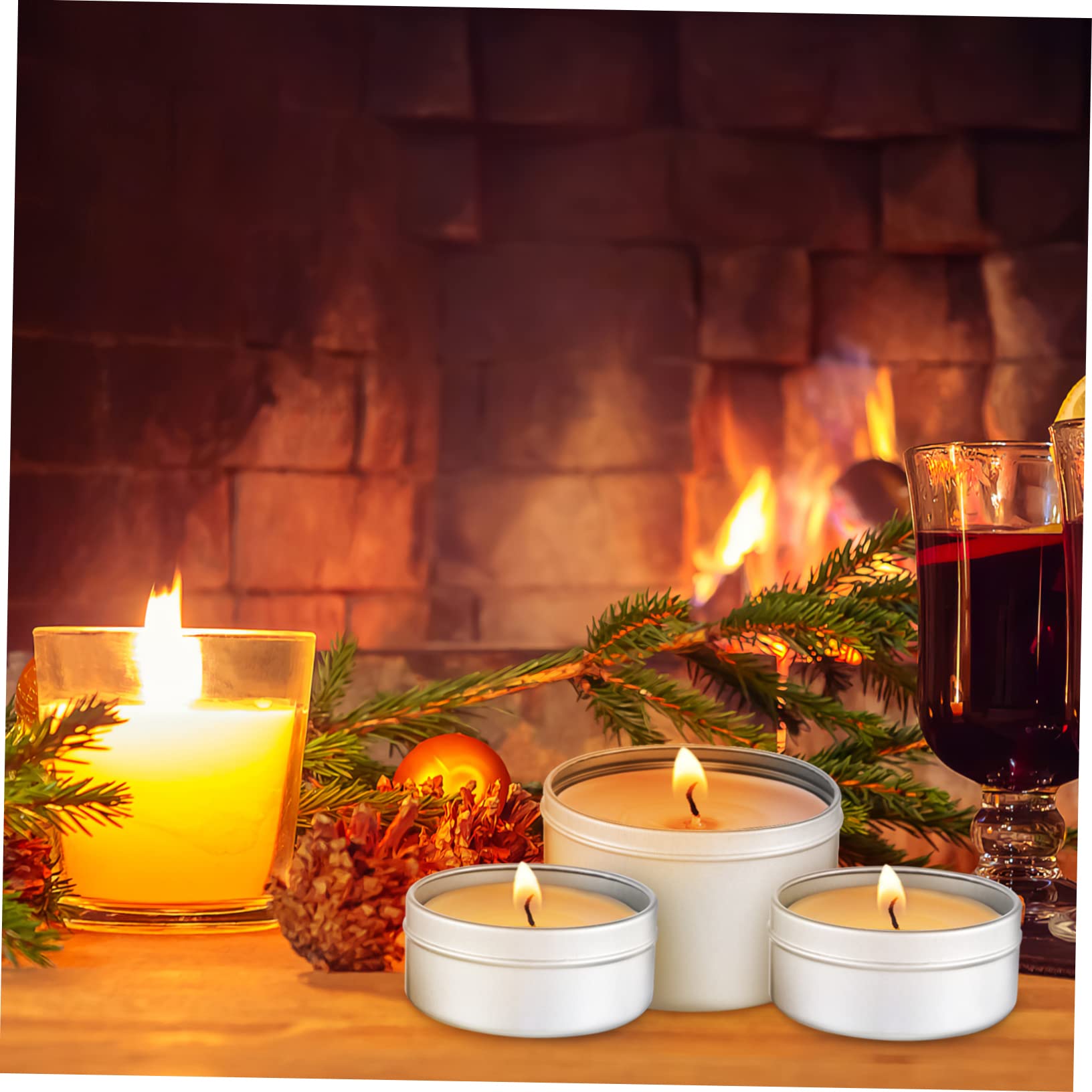 Housoutil Contenitori Candela in Lega di Alluminio 12 Pz Stoppini in Cotone 8 Cm per Realizzare Candele Fai da Te