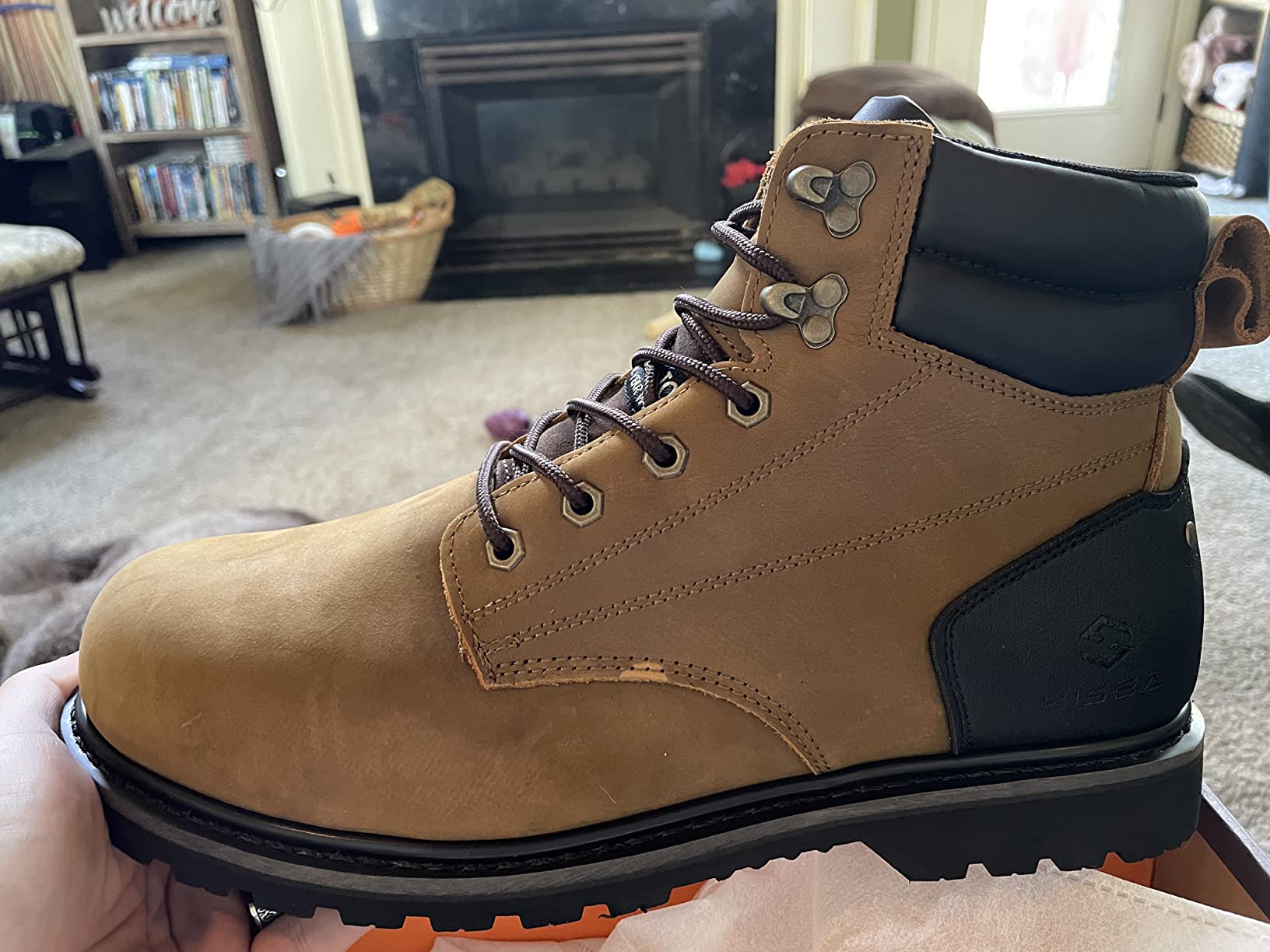 9/mo Finance HISEA Work Boots for Men 6" Steel/Soft Toe Industrial