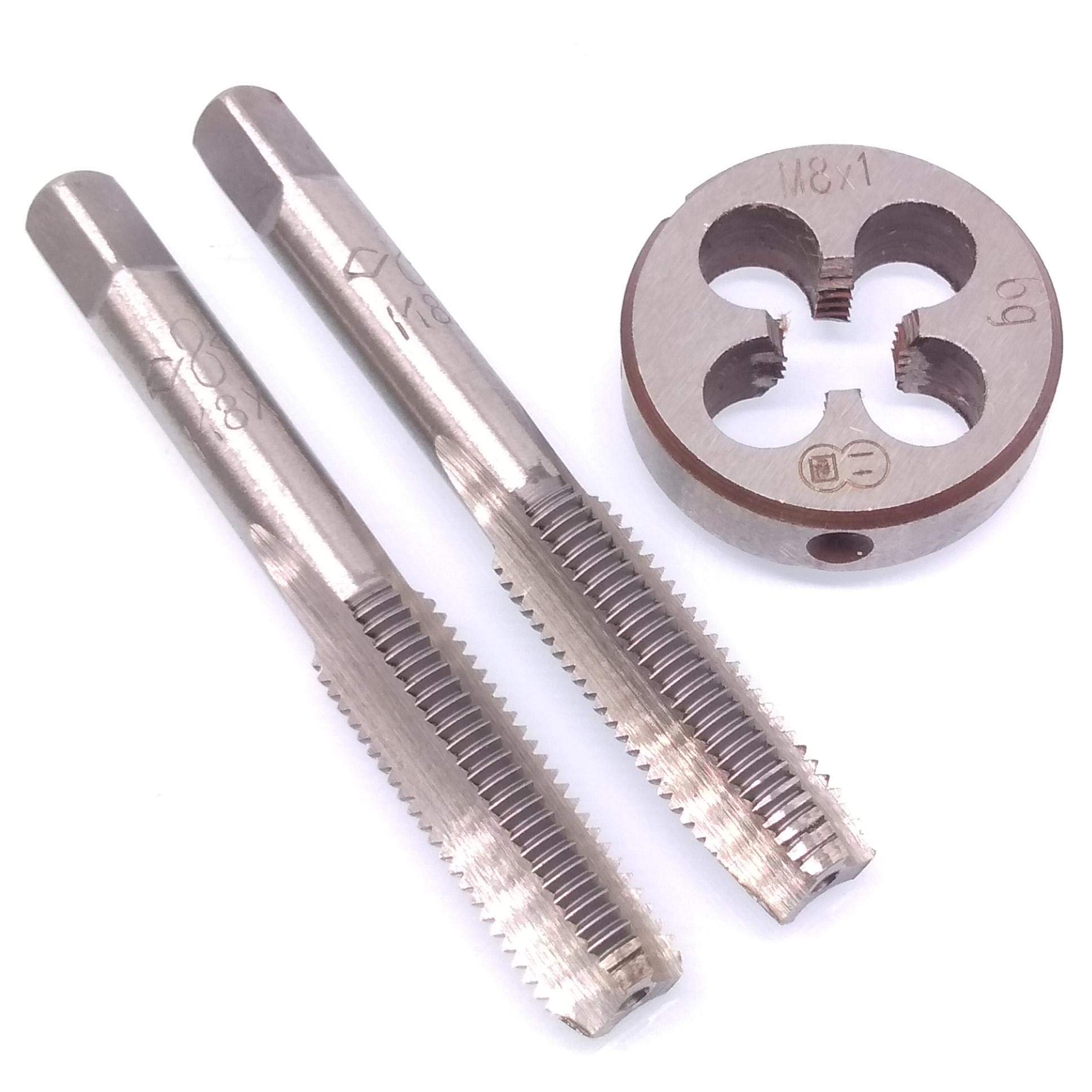 Yodaoke HSS M6 X 1mm Taper And Plug Tap And M6 X 1mm Die Metric Thread Right Hand