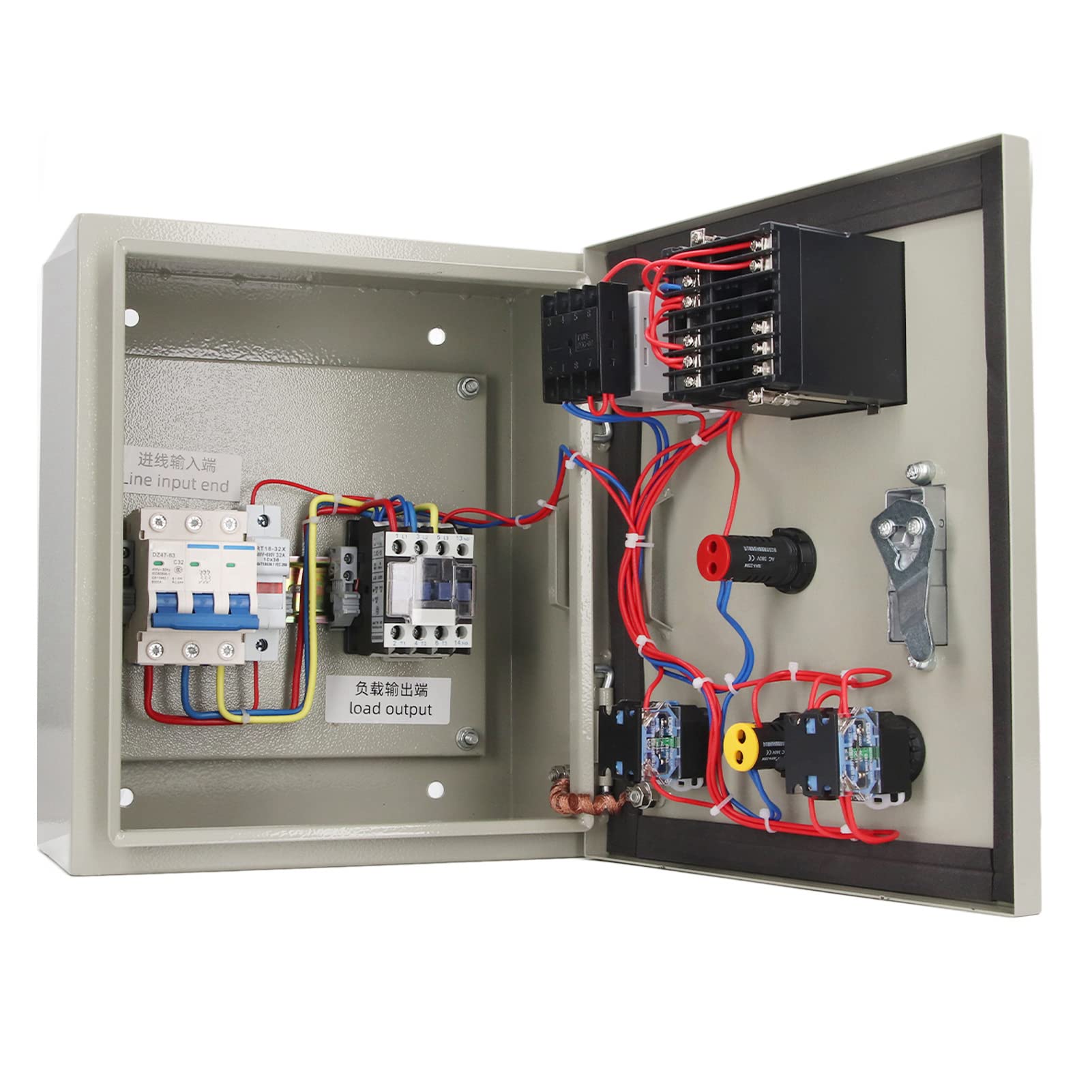 Controlador de Temperatura PID, CA 380V 7.5kW Alta Precisión Pantalla de Tubo Digital Caja de Control Tático con Termopar Controlador PID Control de Temperatura para Horno de Preparación para el Hogar