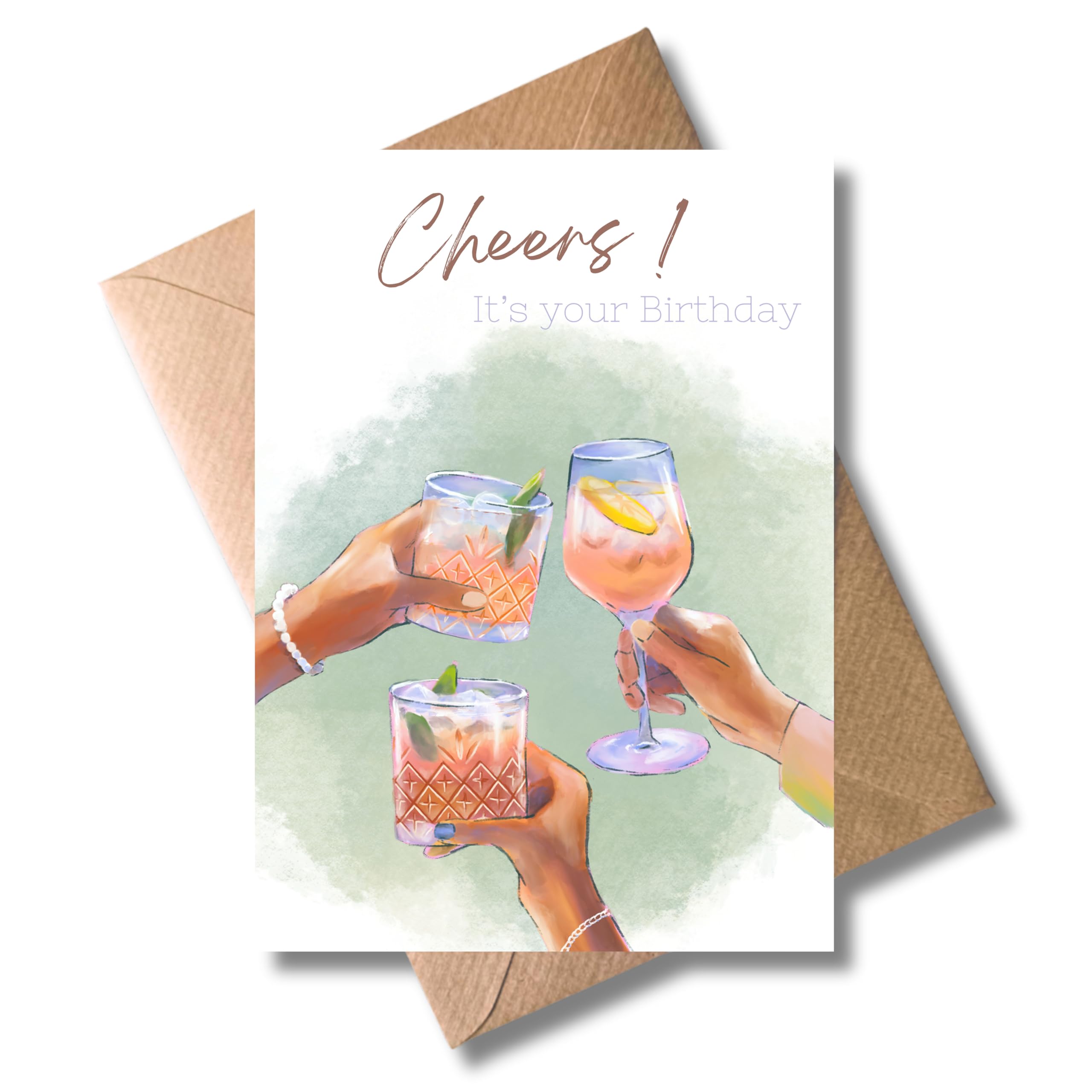 WBdesignz Geburtstagskarte Mit Wein & Rosen - DIN A6, Aquarell-Design Für Weinliebhaberinnen
