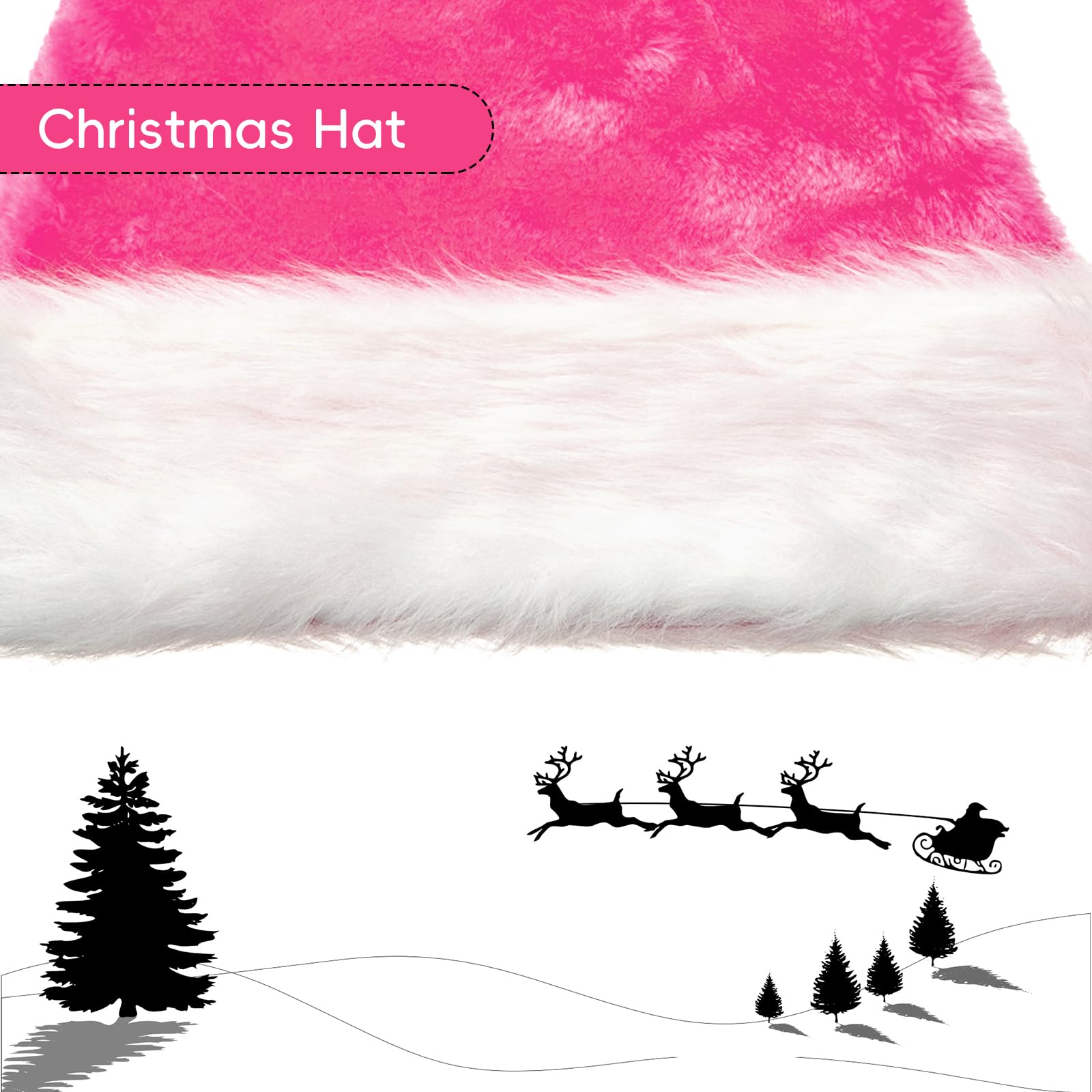 Sombrero de Papá Noel de Navidad para adultos, sombreros de Papá Noel de terciopelo, sombrero de Navidad de felpa para Navidad, Año Nuevo, decoraciones y suministros
