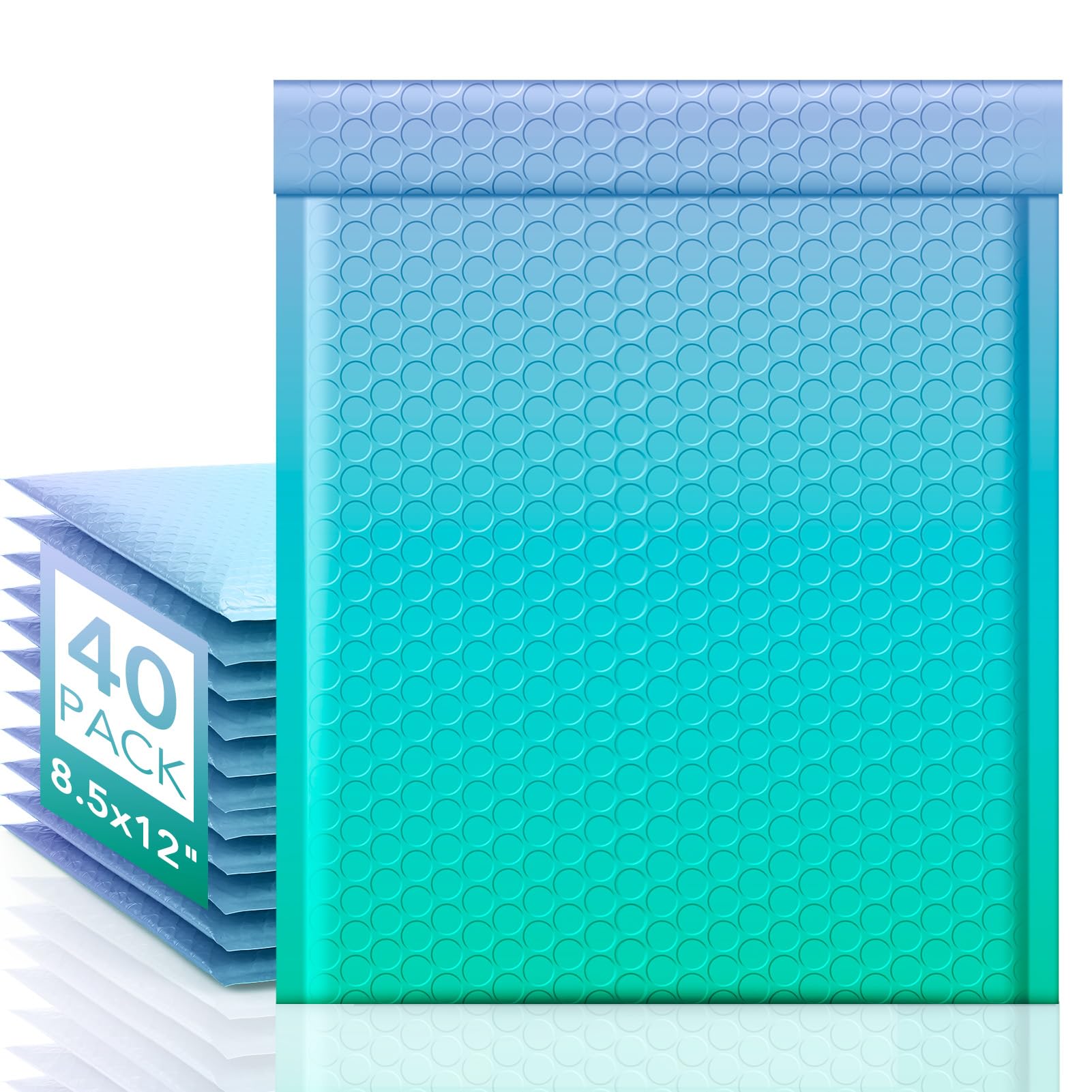 FuxuryBubble Mailers 8.5x12" 40 Pack Padded Envelopes Usable Size 8.5x11" Thick Mailing Envelopes Bubble Opaque Padded Mailers Shipping Bags for Mailing Jewelry Makeup Small Business Fairyland GreenGlobal Recycled StandardGlobal Recycled StandardGlobal Recycled Standard