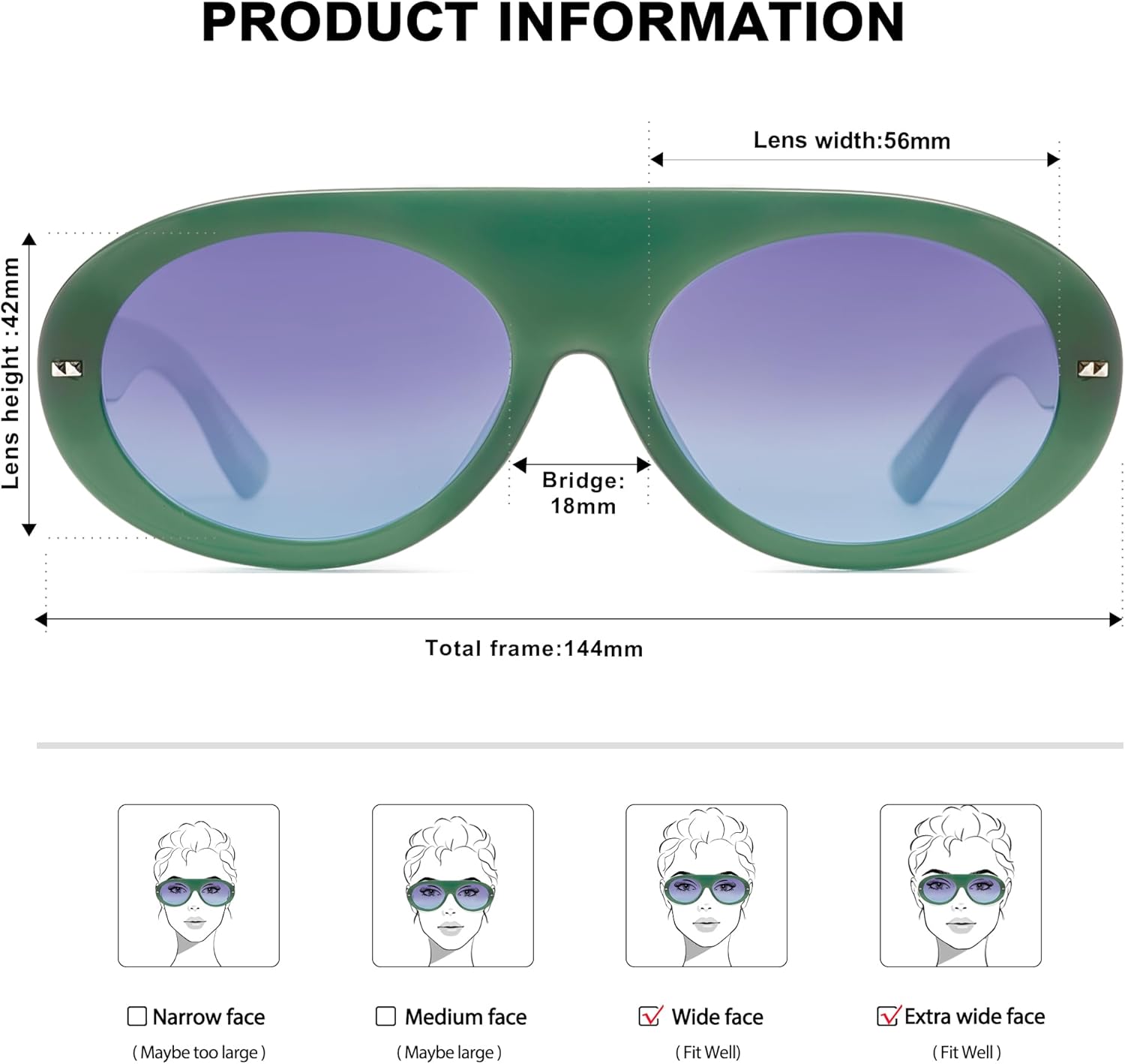 SOJOS Trendy Flat Top Polarized Sunglasses for Women Men Retro Chunky Frame Oval Lens Sun Glasses SJ2279 - Image 3