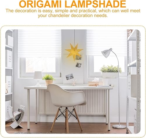 Miniatura 4 de LIOOBO Linterna de estrella de papel pantalla de estrella, decoración para colgar, árbol de Navidad, adornos de estrellas de papel, decoración del