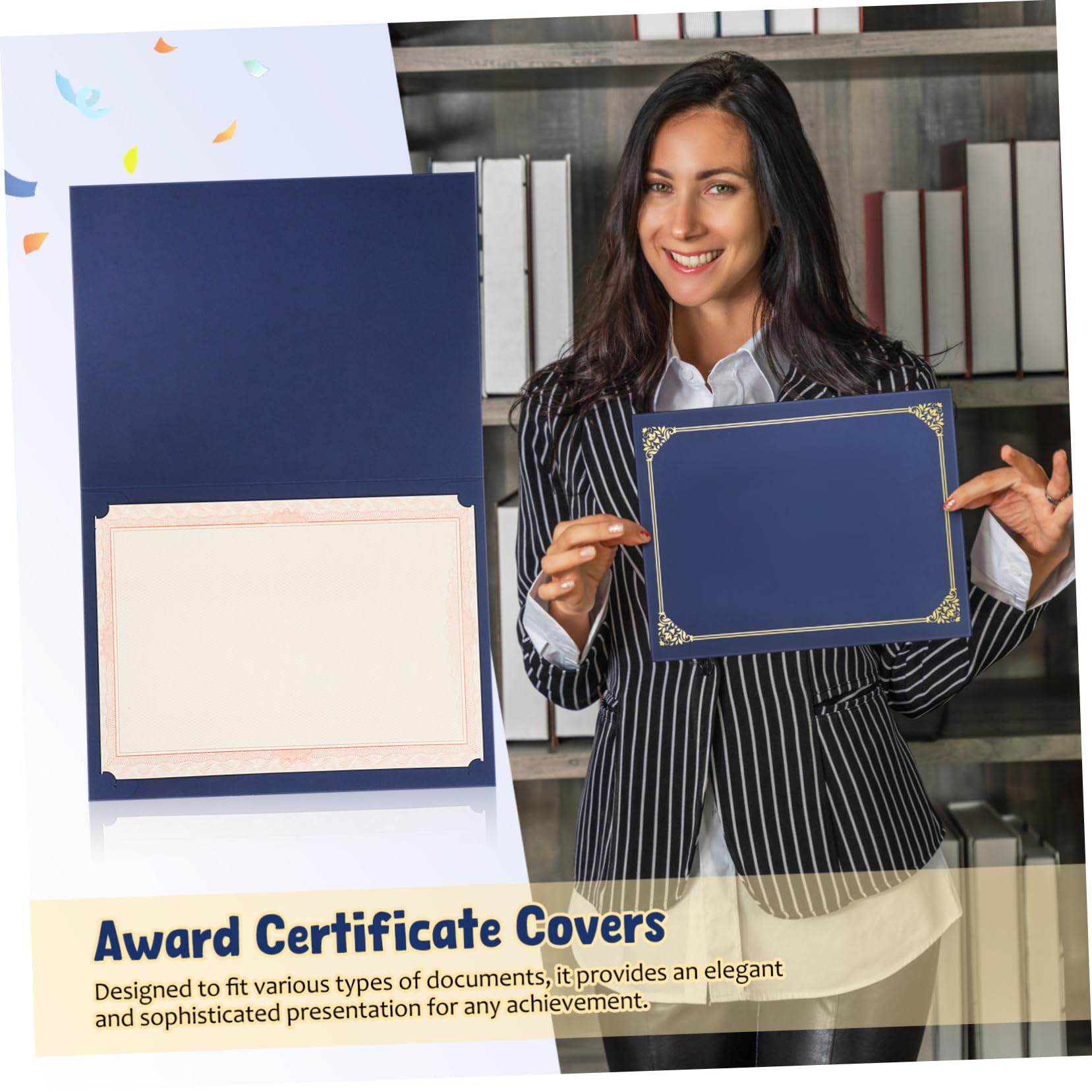 Generico 30 Pezzi Di Sigillo Per Certificato Con Bordo In Lamina D'Oro Porta-Diplomi Porta-Certificati Porta-Documenti Di Laurea Copertina Decorativa Premio Universitario