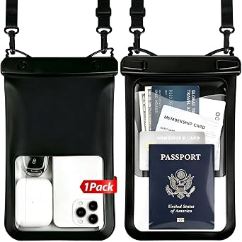 10in Waterproof Phone Pouch for iPhone 17 16 Pro Max, Large Black