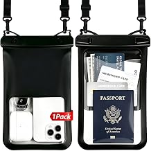 10in Waterproof Phone Pouch for iPhone 17 16 Pro Max, Large Black
