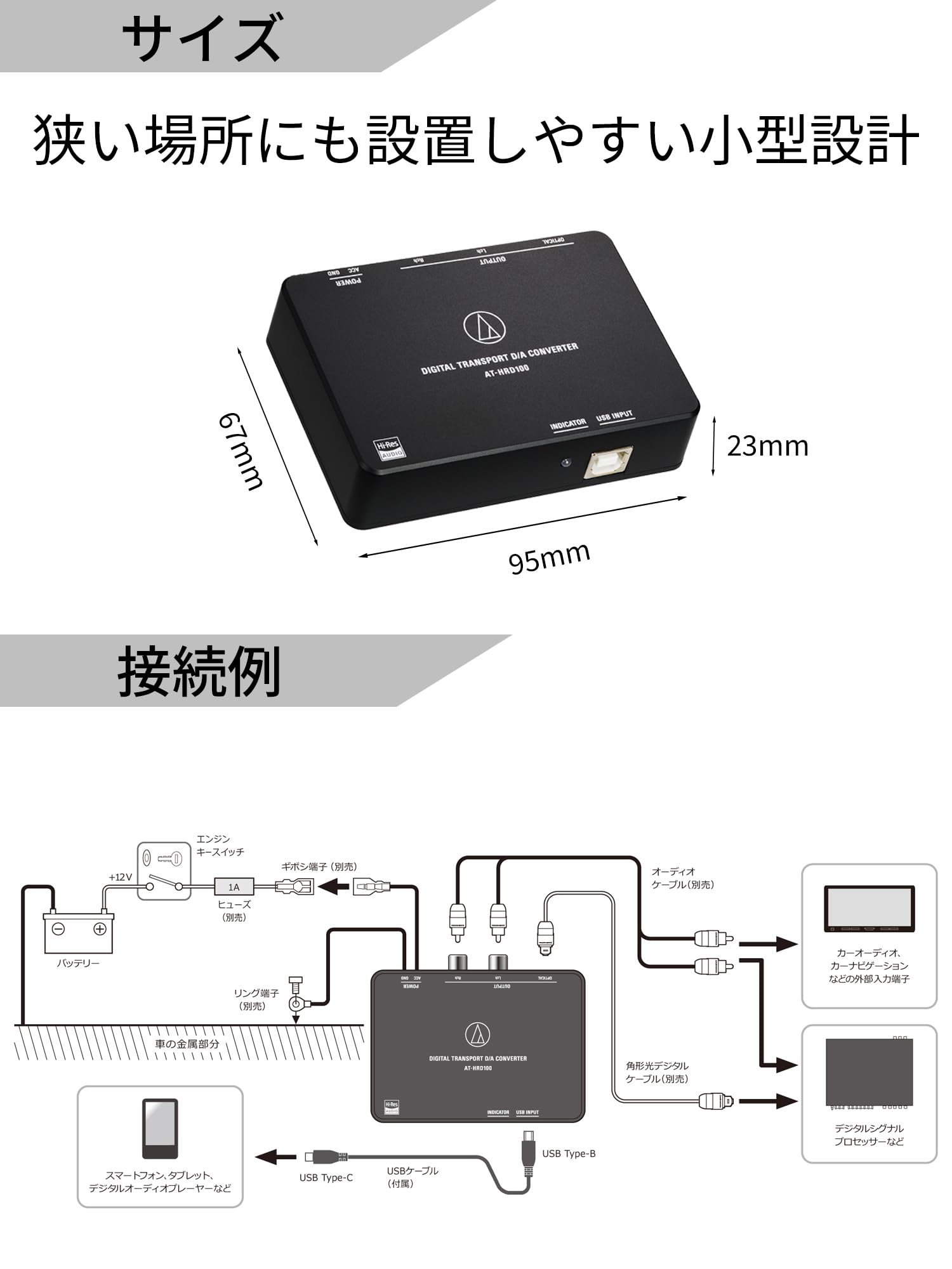 Amazon.co.jp: オーディオテクニカ AT-HRD100 デジタルトランスポートD 