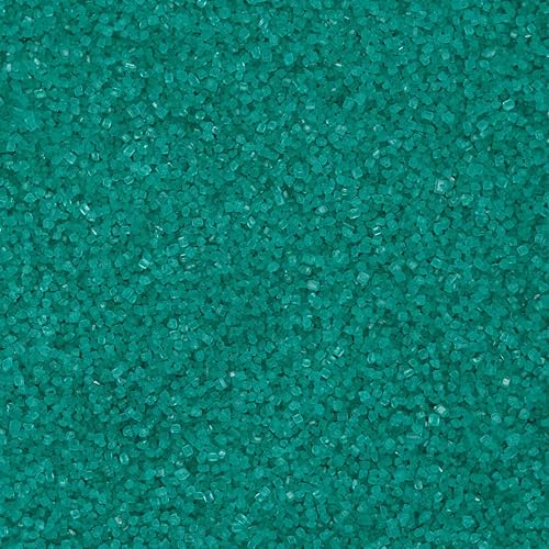 TEAL Sugar Crystals - Tarro agitador de 4 onzas – Gránulos de azúcar comestibles / azúcar de lija para pasteles, cupcakes, galletas, glaseado,