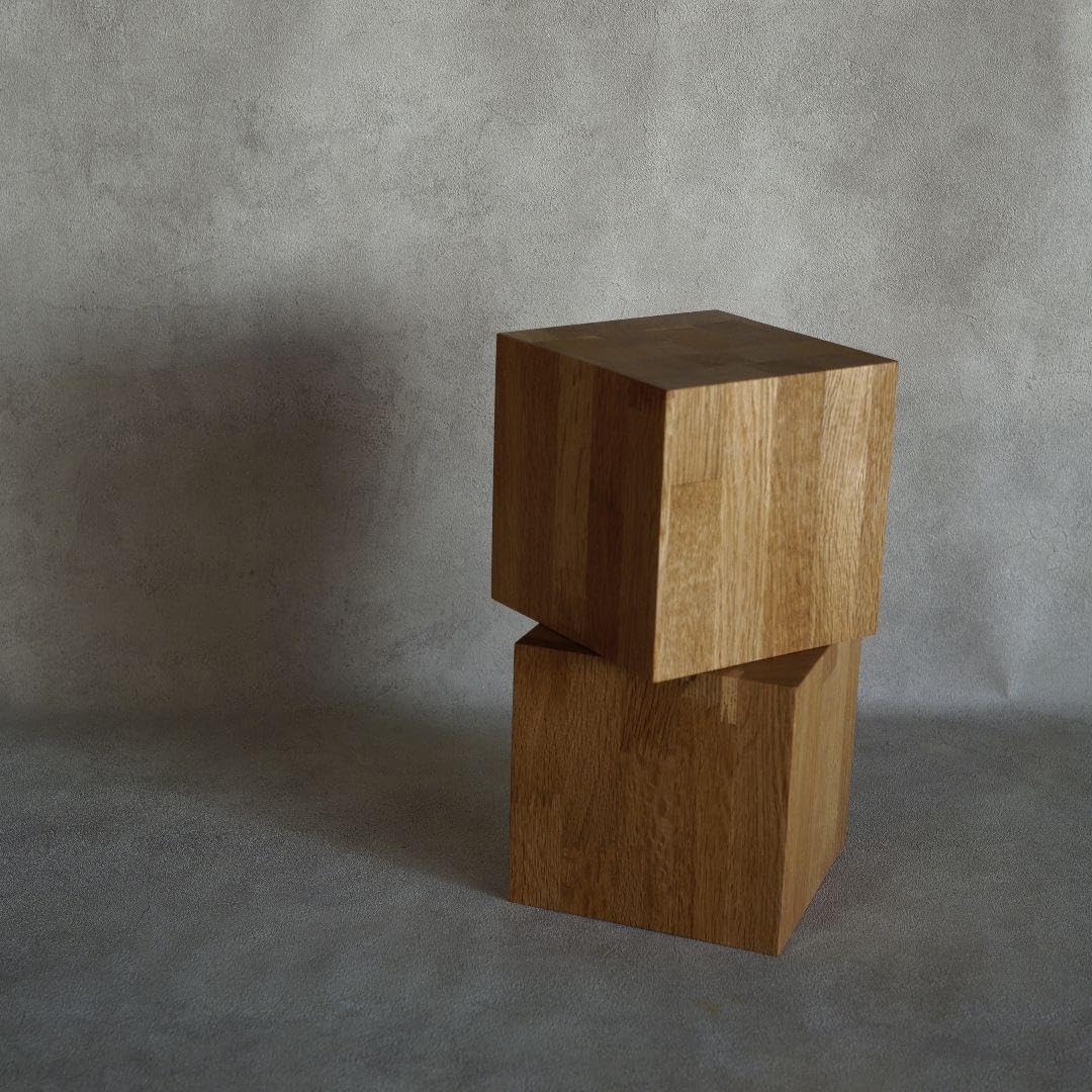 〈専用〉ナラ材の立方体2個セット　展示台　ディスプレイ ナラ材の立方体 2 ディスプレイ 展示台