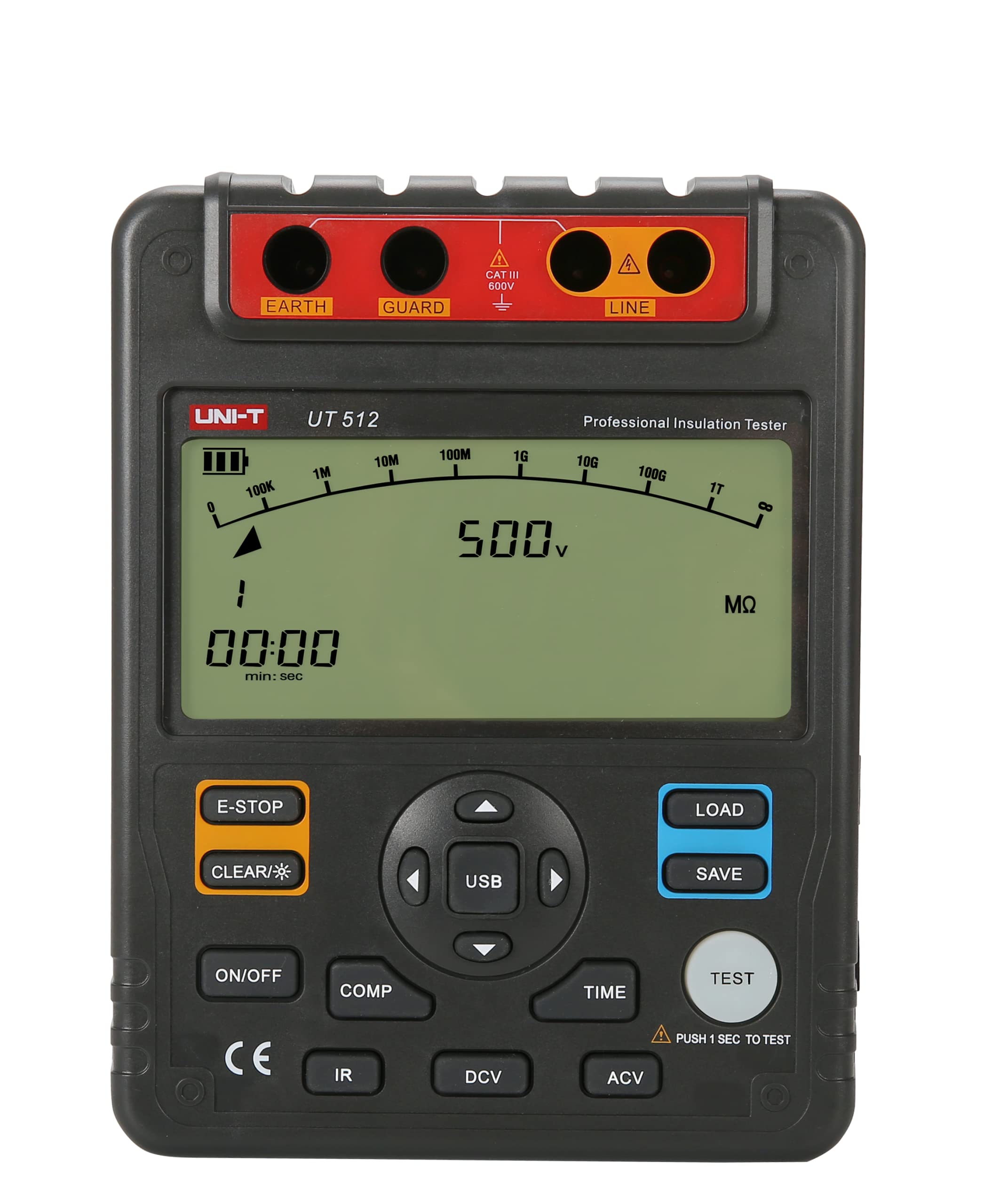 UNI-T UT512 Isolationswiderstandstester, 500 V, 2500 V, 9999 Anzeige PI/DAR-Messungen, Vergleich, obere und untere Grenzwerte