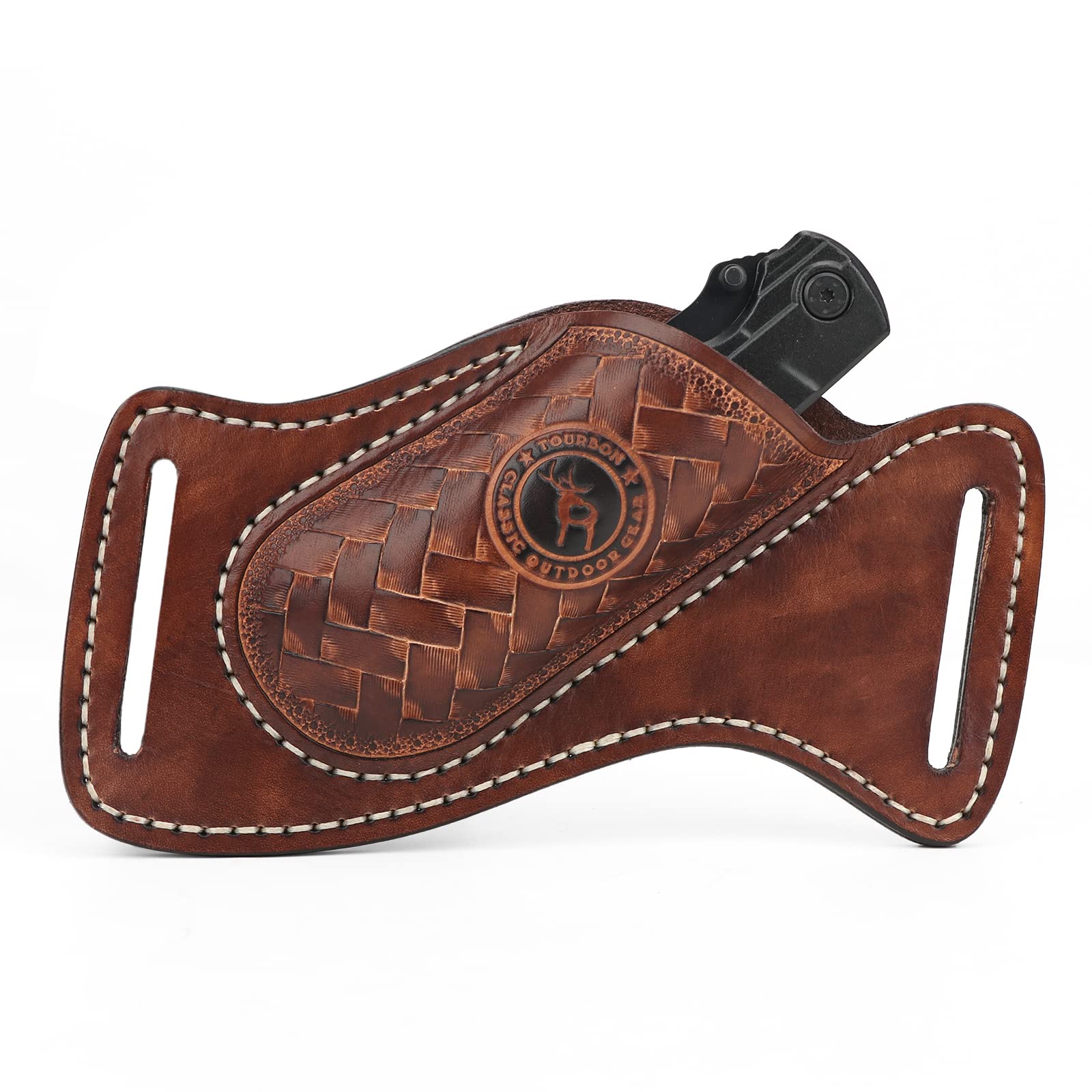 Tourbon Porte-outils multifonction en cuir fait à la main pour ranger les couteaux de poche et la ceinture
