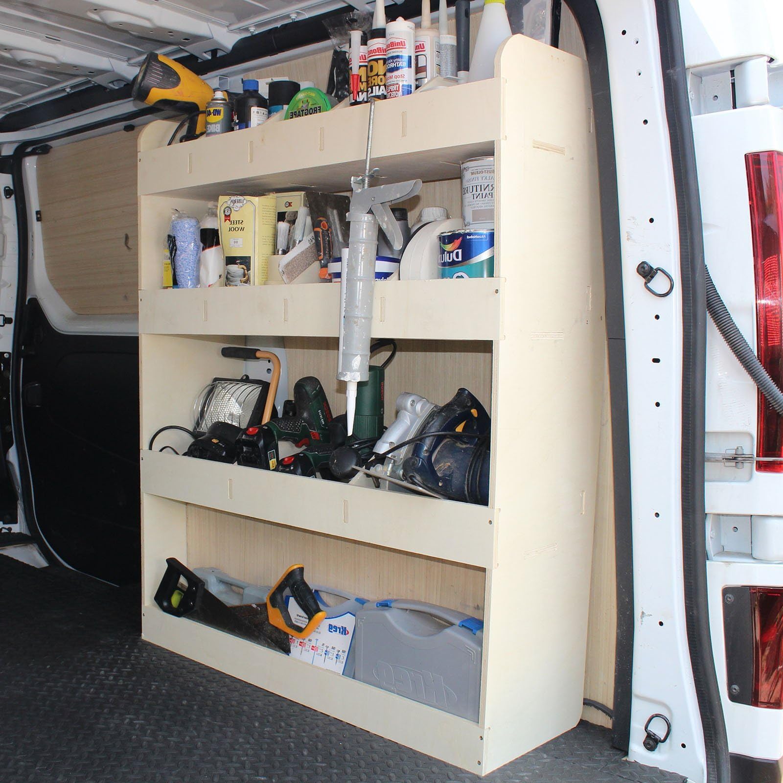 Vanify Estanterías para Furgonetas - Se Ajusta a Renault TRAFIC L1 2015+ Estantería Trasera para el Lado del Pasajero