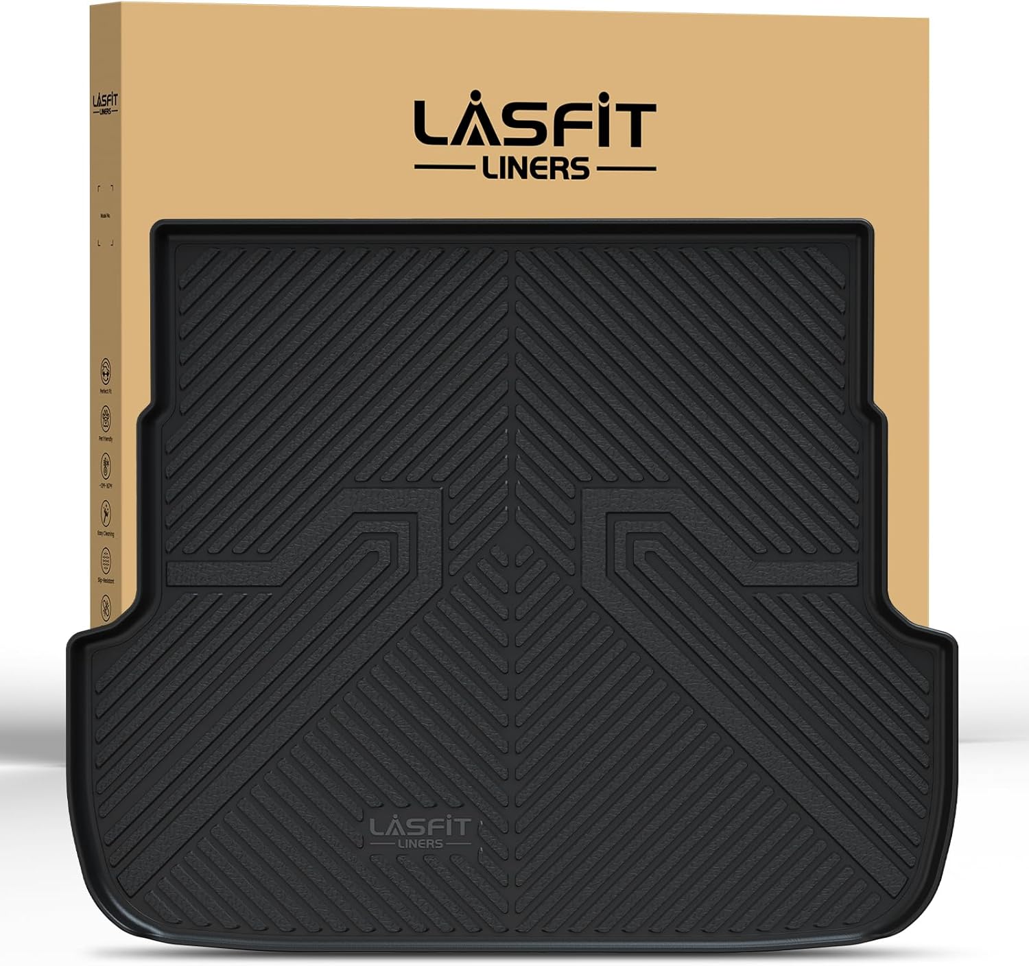 LASFIT Cargo Mat for Subaru Outback 2020-2025, All Weather TPE Custom Fit Easy Clean Durable No-Curling Trunk Mat for Outback 2025 2024 2023 2022 2021 2020 Cargo Liner, Black 20-25 Outback | Cargo Mat