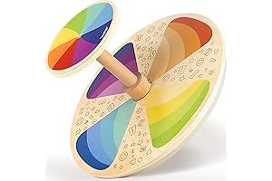 Wooden Sit and Spin: A Classic Spinning Activity Toy for Early Development and Activity