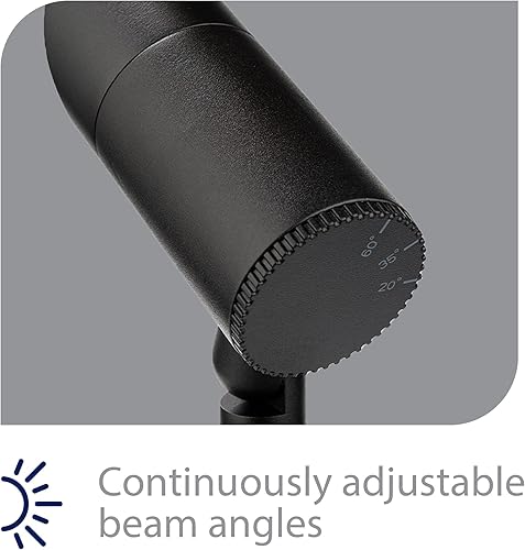 Miniatura 7 de WAC - Iluminación de paisaje, luz LED de acento básica de 12 V, 6 W con ángulo de haz ajustable de 3000 K en negro