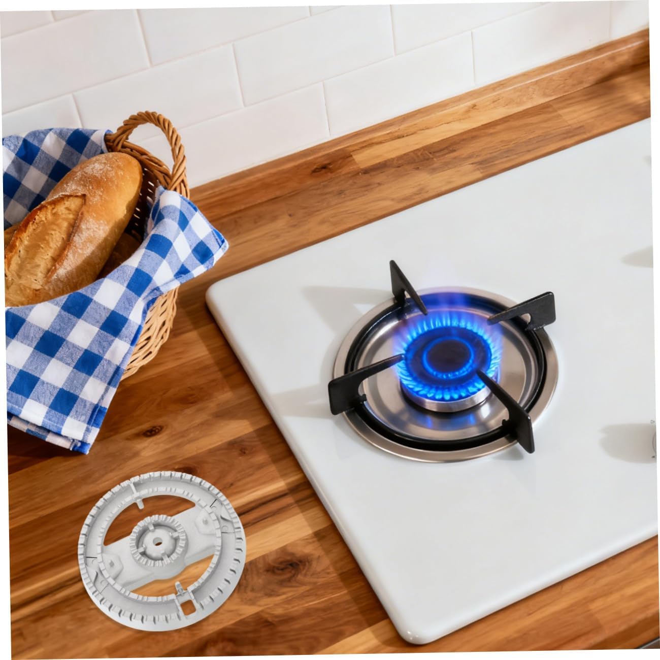 Gas Burner Head Replacement - Household Gas Stove Head Oven Hob Burner Crown for Enhances Cooking Efficiency & Prevent Flame Overflow