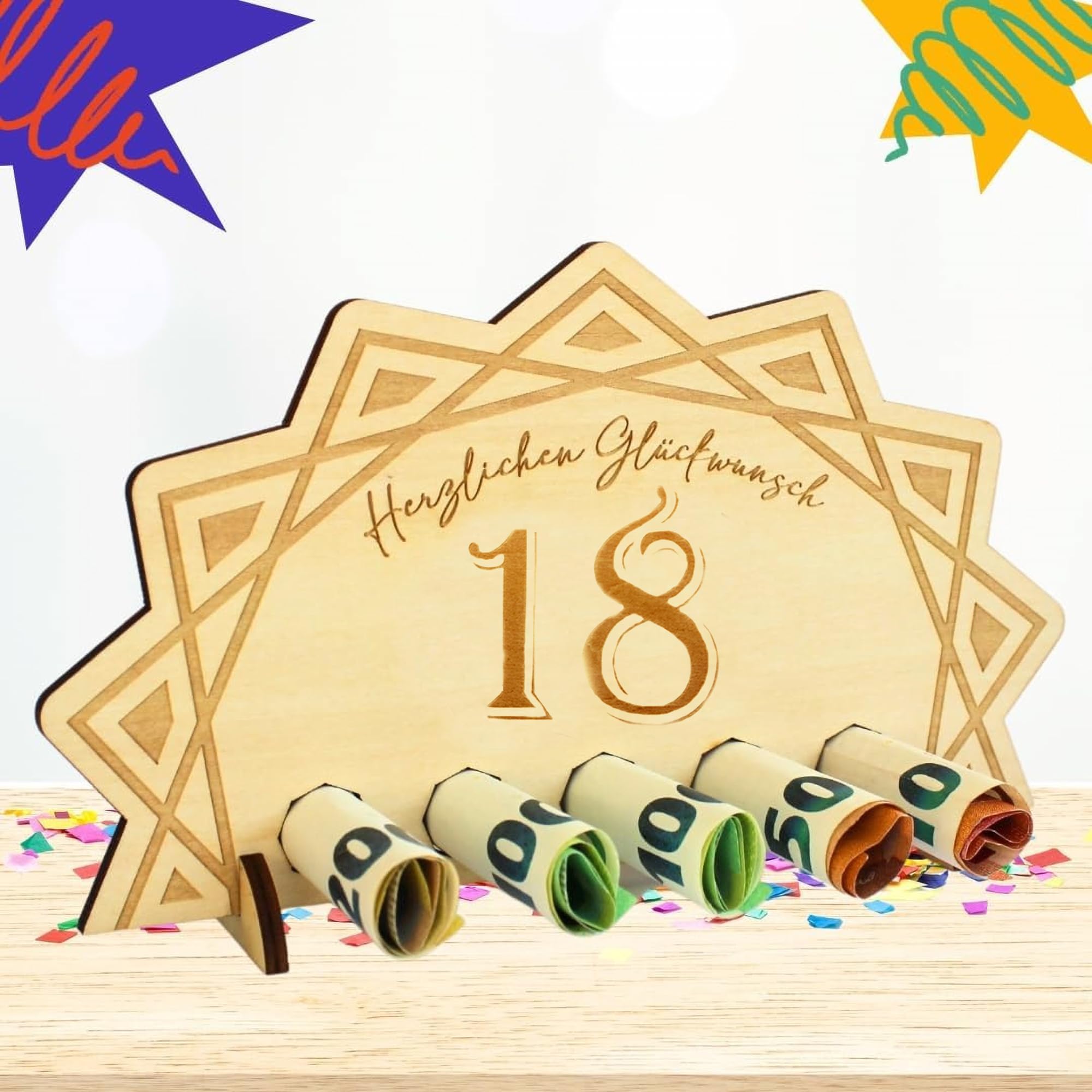 UNMOT 18th Birthday Gifts for Girl and Boys, Unique Money Gift Wooden Plaque, Anniversary Party Decorations, Personalized Presents for Friends, 18th Birthday Decoration, 18th Birthday gift Ideas