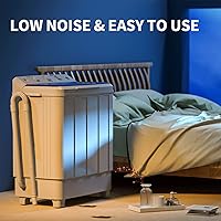 Vista 7 de VCJ - Minilavadora portátil, lavadora de doble tina compacta con lavadora y secadora combinada con capacidad de 28 libras, lavadora de 18 libras