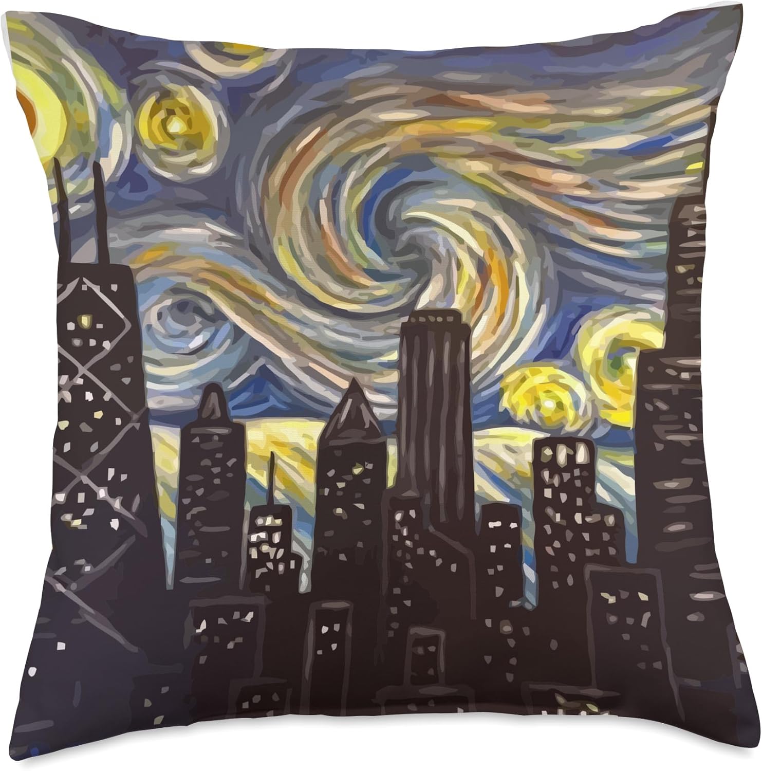 Illinois Pride Chicago Downtown City Skyline Throw Pillow