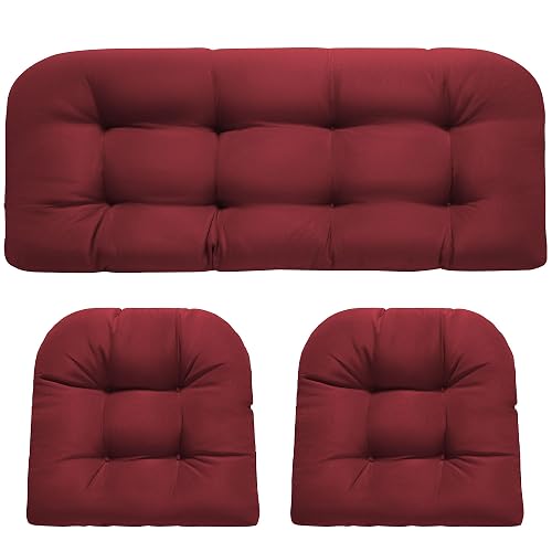 DANGHOOGY Wicker Chair Cushions, Waterproof Outdoor Loveseat Cushions for Patio