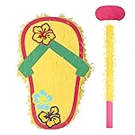 Birchio Sandal Pinatas Bundle with a Blindfold and a Bat(17 x 12 x 4 Inches), Perfect for kid\'s Birthday Parties, Summer Theme Parties and Decorations
