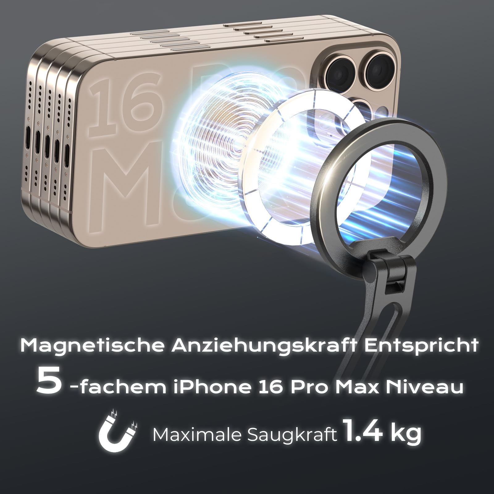 Soporte magnético para el cuello POV Vlog manos libres, soporte para el cuello con anillo magnetizador, grabación de video para iPhone 17, 16, 15, 13 Series Android Smartphone【2026 Extra Long Version】