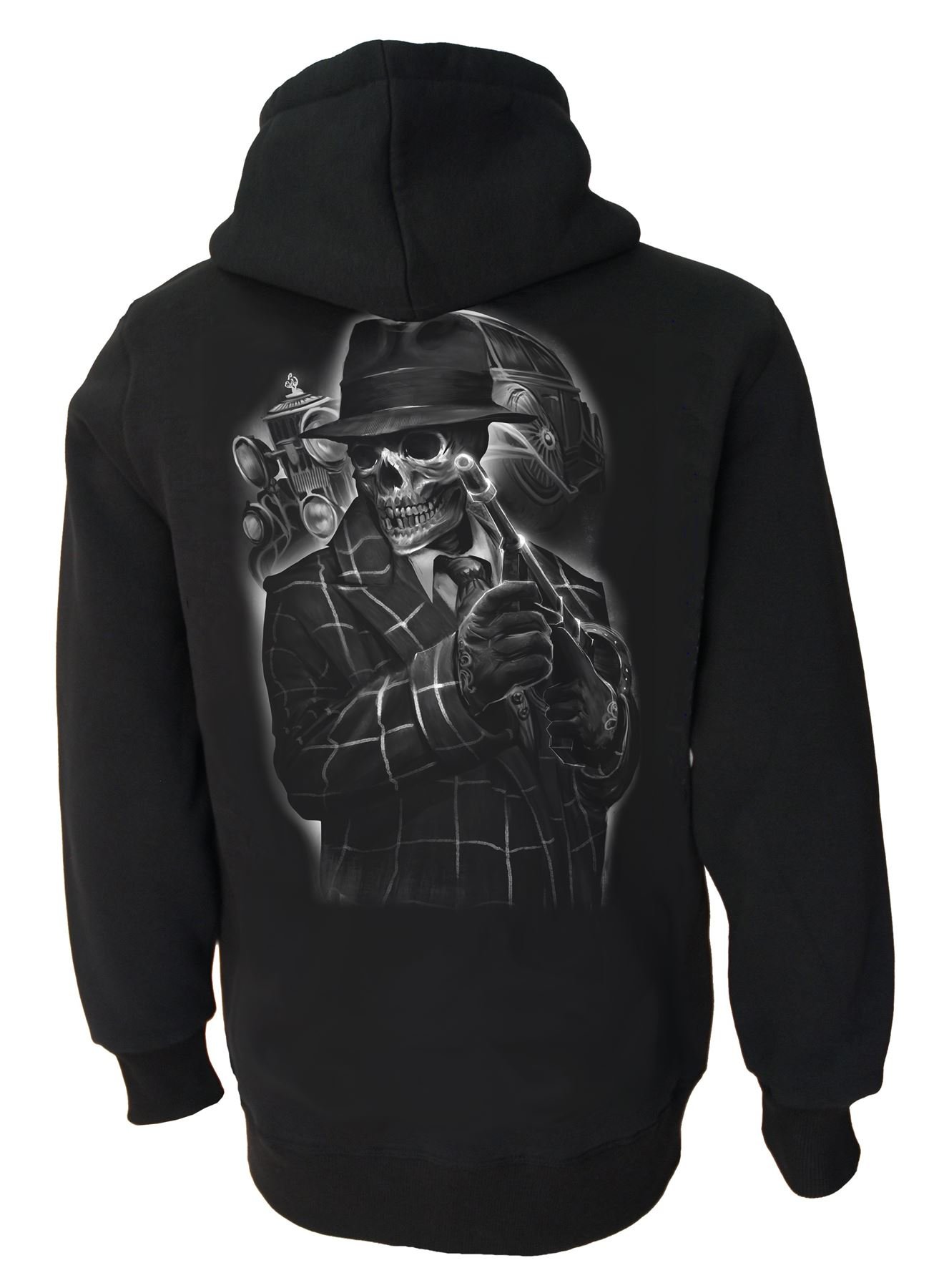 Gangster Skeleton Genuine Darkside Fleece Lined Zip Hood XX Large
