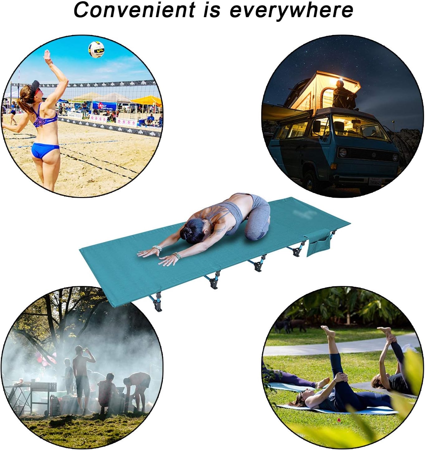 Ultralight Folding Tent Camping Cot Bed Portable Compact for Outdoor Travel Lightweight Backpacking(190cmx70cm) (Black)