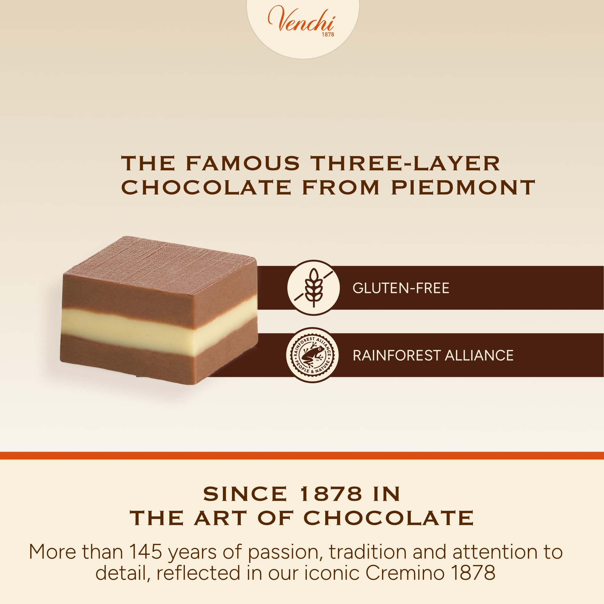 Venchi - Cremini 1878 Chocolates Bulk Bag Milk Gianduja White Chocolate and "PGI Piedmont Hazelnut" 2204 lb Gluten-Free Dye-free and Preservative-Free product thumbnail 5