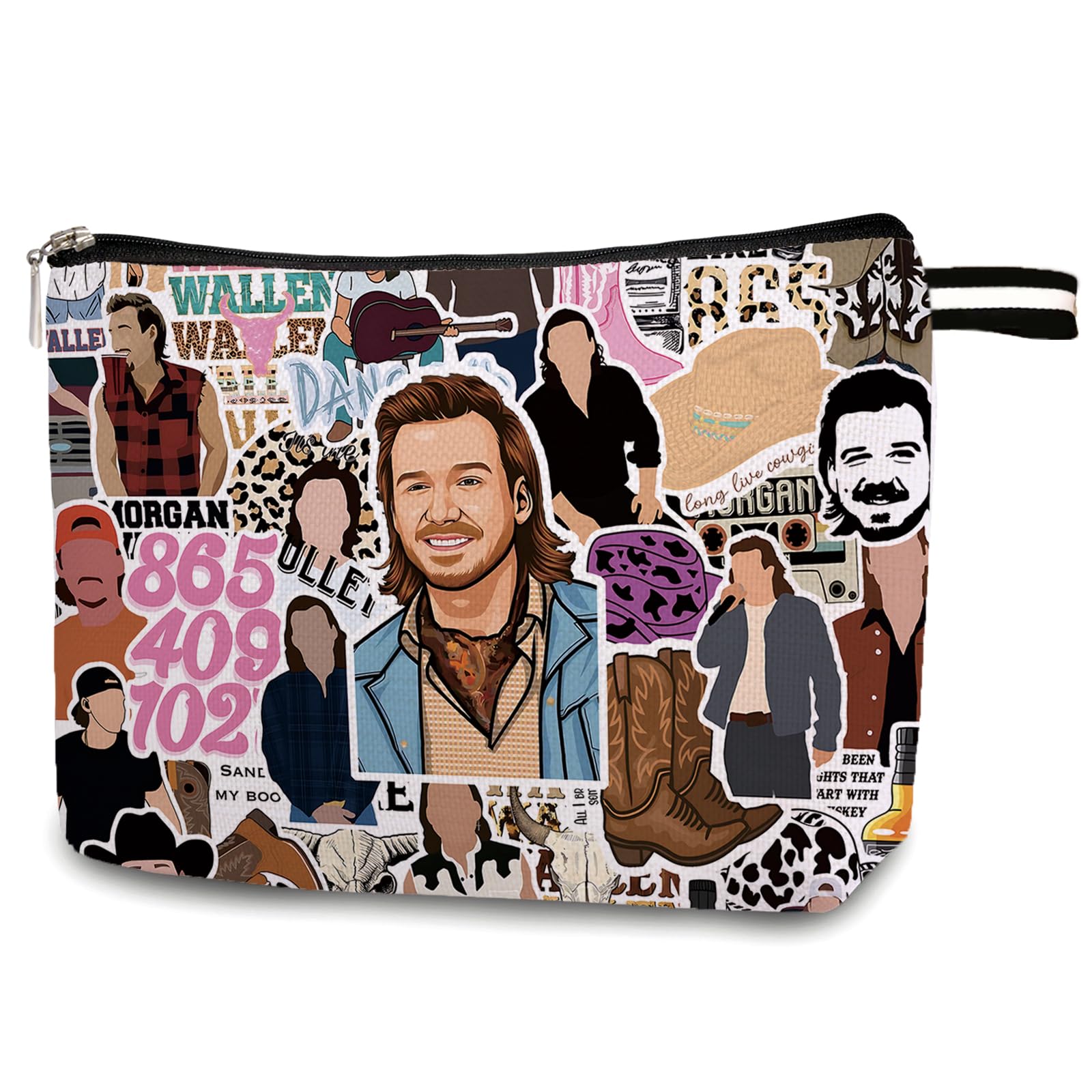 SUNFYCNVintage Wallen Western Cowboy Album Inspired Makeup Bag, Wallen Makeup Bag, Singer Name Zipper Cosmetic Bag, Country Music Lover Gift, Song Gift Music Merchandise(WALLEN) 13C133