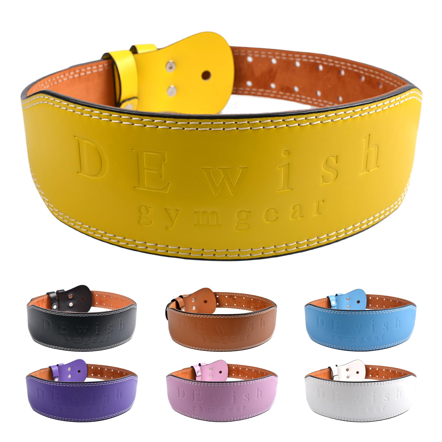 Cintura da palestra in pelle, 10,2 cm e 15,2 cm, supporto lombare imbottito, 10 fori regolabili per sollevamento pesi, powerlifting, bodybuilding, stacchi da terra, squat, allenamento di forza