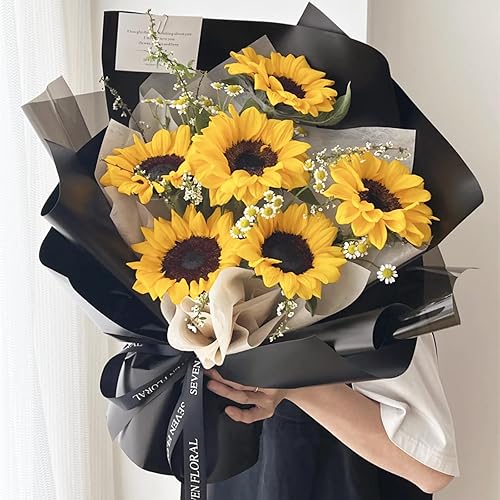 Miniatura 124 de 20 hojas de papel de regalo de flores blancas, papel de regalo de flores blancas, impermeable, con borde blanco, suministros de floristería