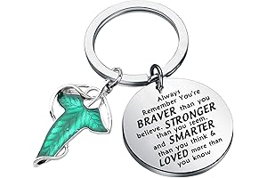 Vintage Elven Green Leaf Lord of the Rings Keychain for Fantasy Fans