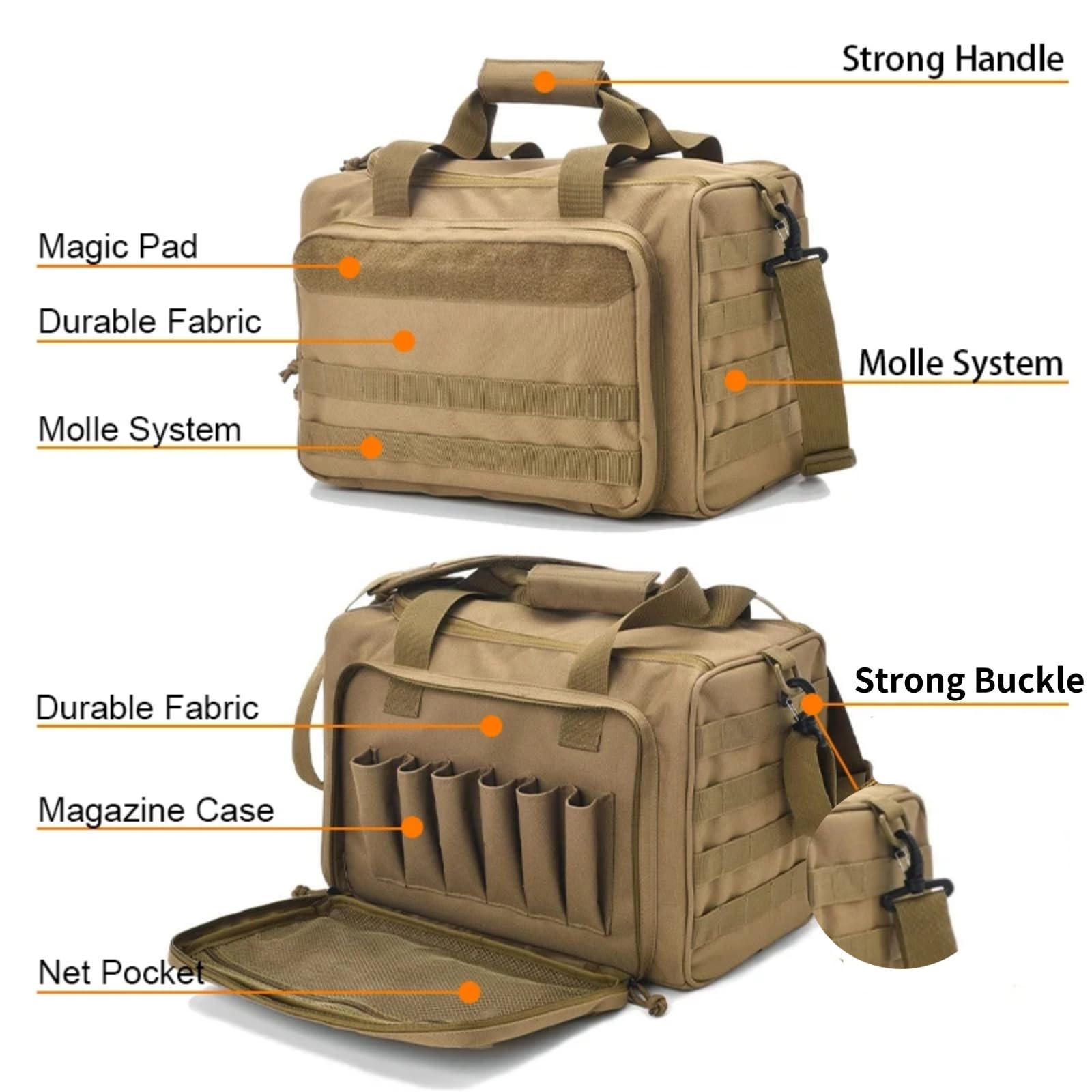 Peminkoo Bolsa de Tiro con Pistola táctica Sistema Molle Bolsa de Entrenamiento de Tiro Bolsa de Pistola Accesorios de Caza y Acampada Herramienta Mochila de Hombro