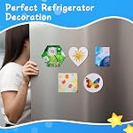 Engrowtic 60 Pcs Mini Magnetic Canvas Panel Magnetic Canvas Boards Magnetic Painting Canvas Panel Various Size Magnetic Canvases for Painting Fridge Locker Art Crafts DIY