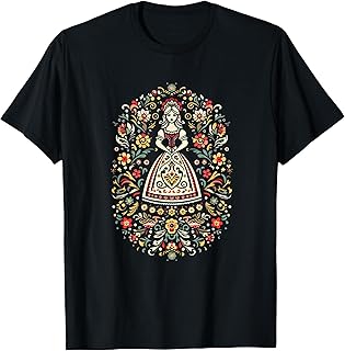 Traditional floral folk art balkan art T-Shirt