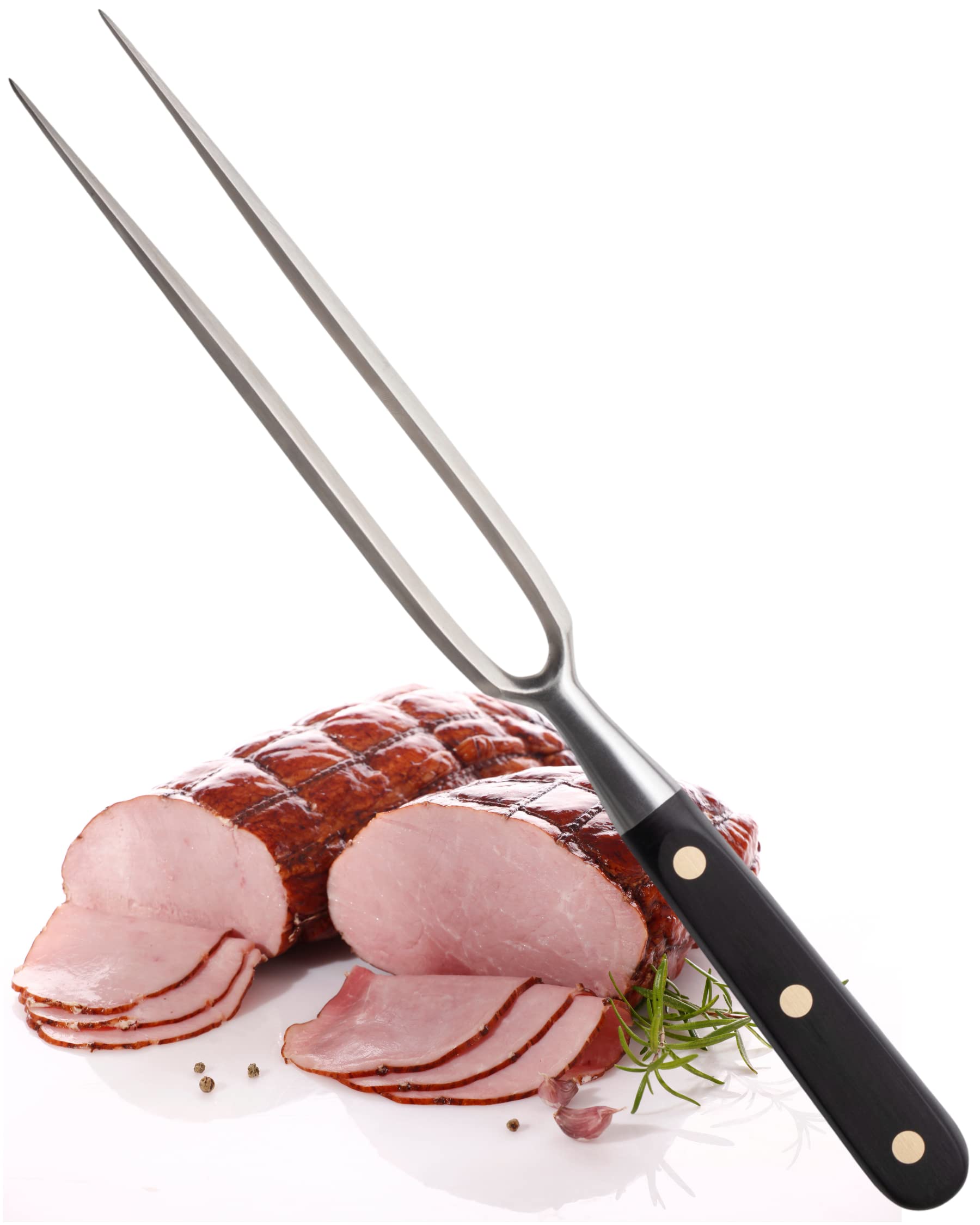 Taylors Eye Witness Forte Range 18cm Carving Fork, Made in England, High Carbon Stainless Steel, Full Tang Prongs. Durable, Ergonomic, Hand Finished, Triple Brass Rivet Handle, Meat Carving Tool.