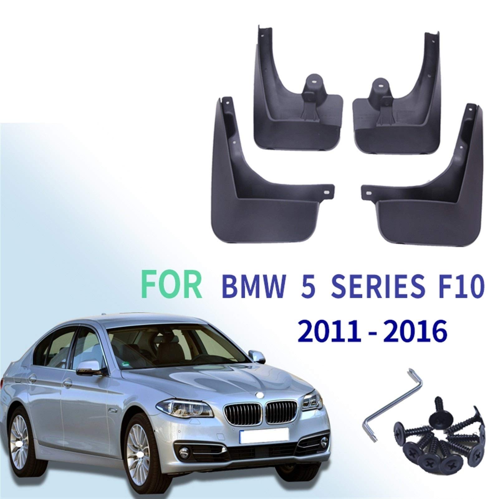 Błotniki Przednie i Tylne, do BMW, SERII 5 F10 2011-2016 Chlapacze Ze Śrubami Mocującymi