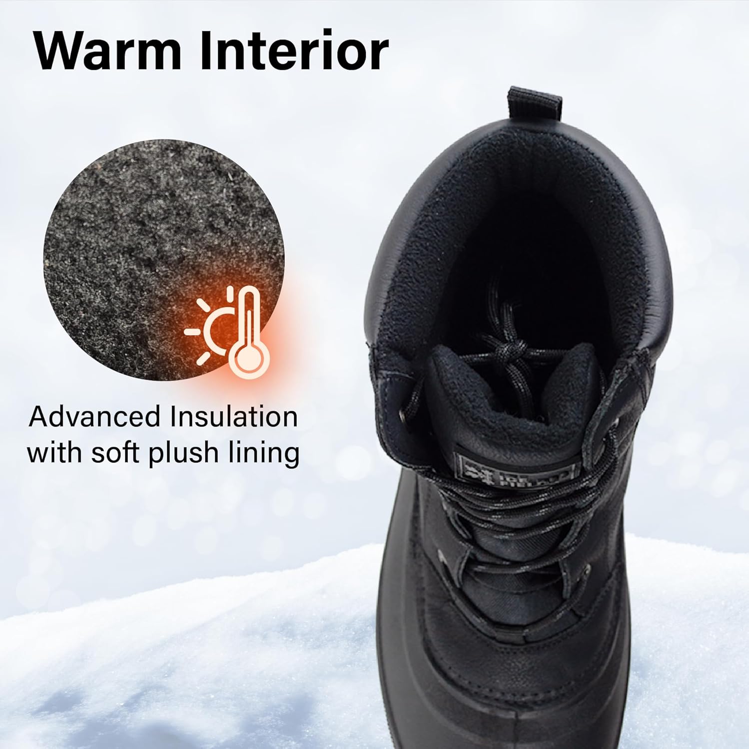 Ice Fields Kayden 2 Snow Winter Boots for Men, Warm, Insulated, Waterproof Shell, Lace-Up Front - Image 4