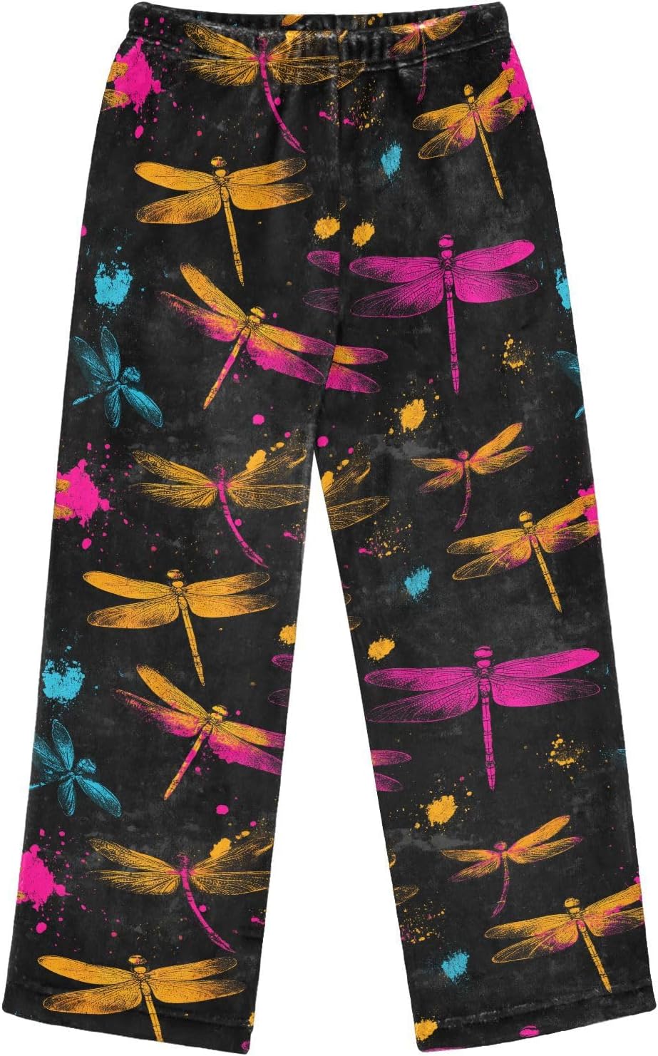visesunny Colorful Dragonfly Boys Pants for Kids Fleece Bottoms Long Jogger Pants Trousers with Pockets Size 6-14Y