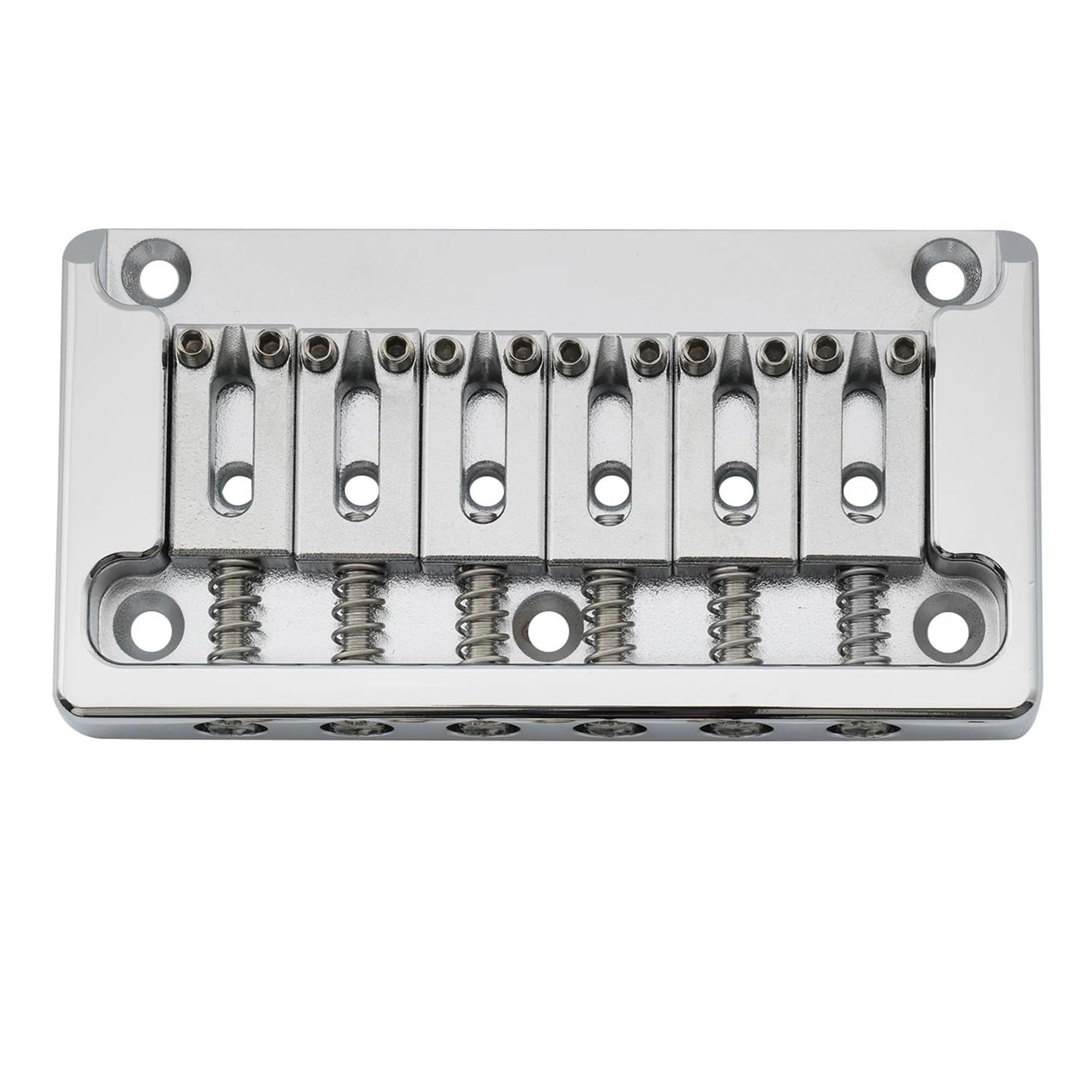 Puente Rígido De Acción De Cuerdas De Latón Macizo De 52.5 Mm Sin Trémolo Adecuado Para 6 Guitarras | Puente de guitarra(Chrome)