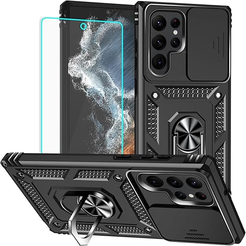 Miniatura 1 de Funda para Samsung Galaxy S22 Ultra con protector de pantalla grado militar de 20 pies a prueba de caídas anillo a prueba de golpes para Samsung S22