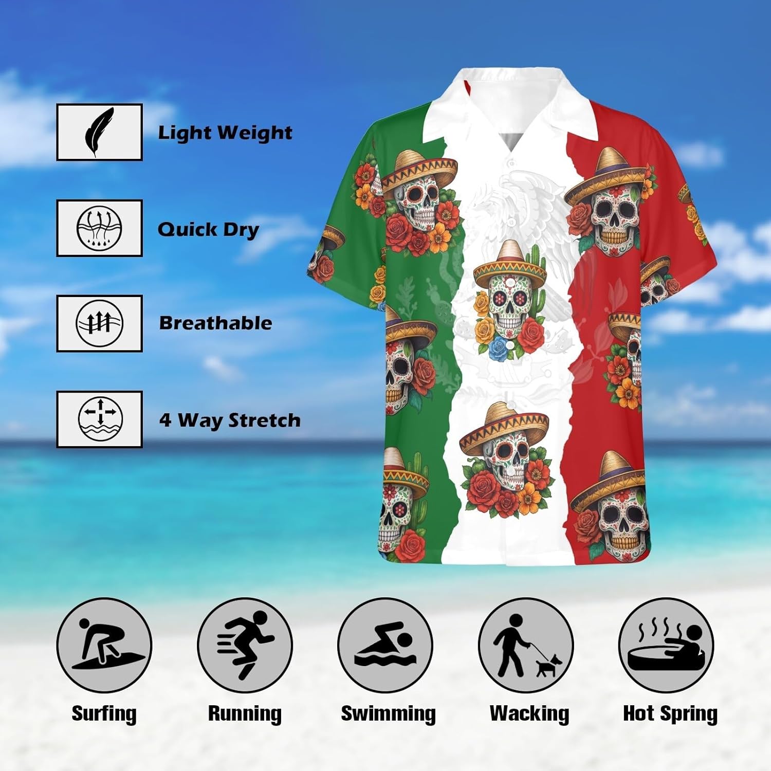 HUGLAZY Halloween Shirt Men Hawaiian Shirt Button Down Short Sleeve Shirts Funny Party Outfit