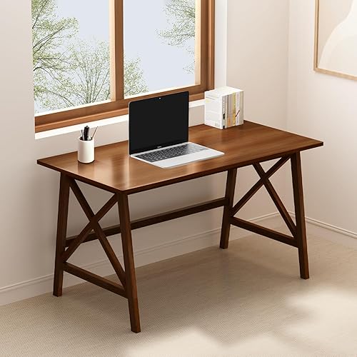 Miniatura 9 de Escritorio moderno de madera maciza, mesa de computadora simple de 36 pulgadas para oficina en casa, estudio, escritura, estación de trabajo en