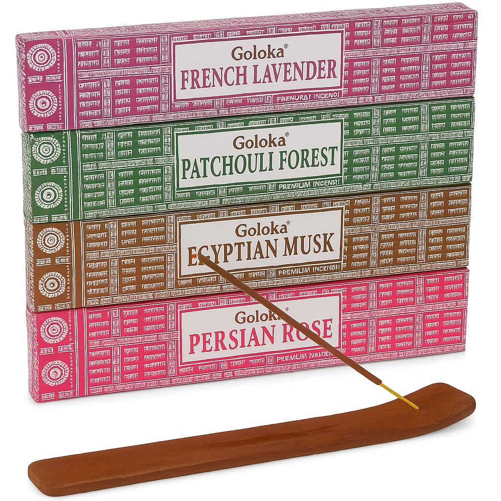 GOLOKA French Lavender, Persian Rose, Egyptian Musk Incense Sticks with Magnetic Bookmark By Sterling Effectz G7