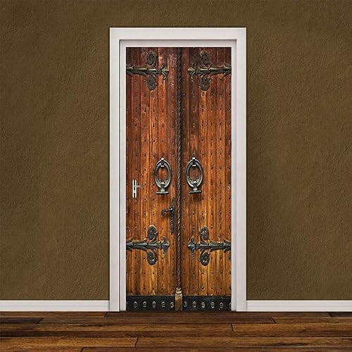 Miniatura 3 de YIZUNNU Calcomanías 3D para puerta de vinilo, autoadhesivas, papel de contacto, despegar y pegar, removibles, 30.3 x 78.7 pulgadas