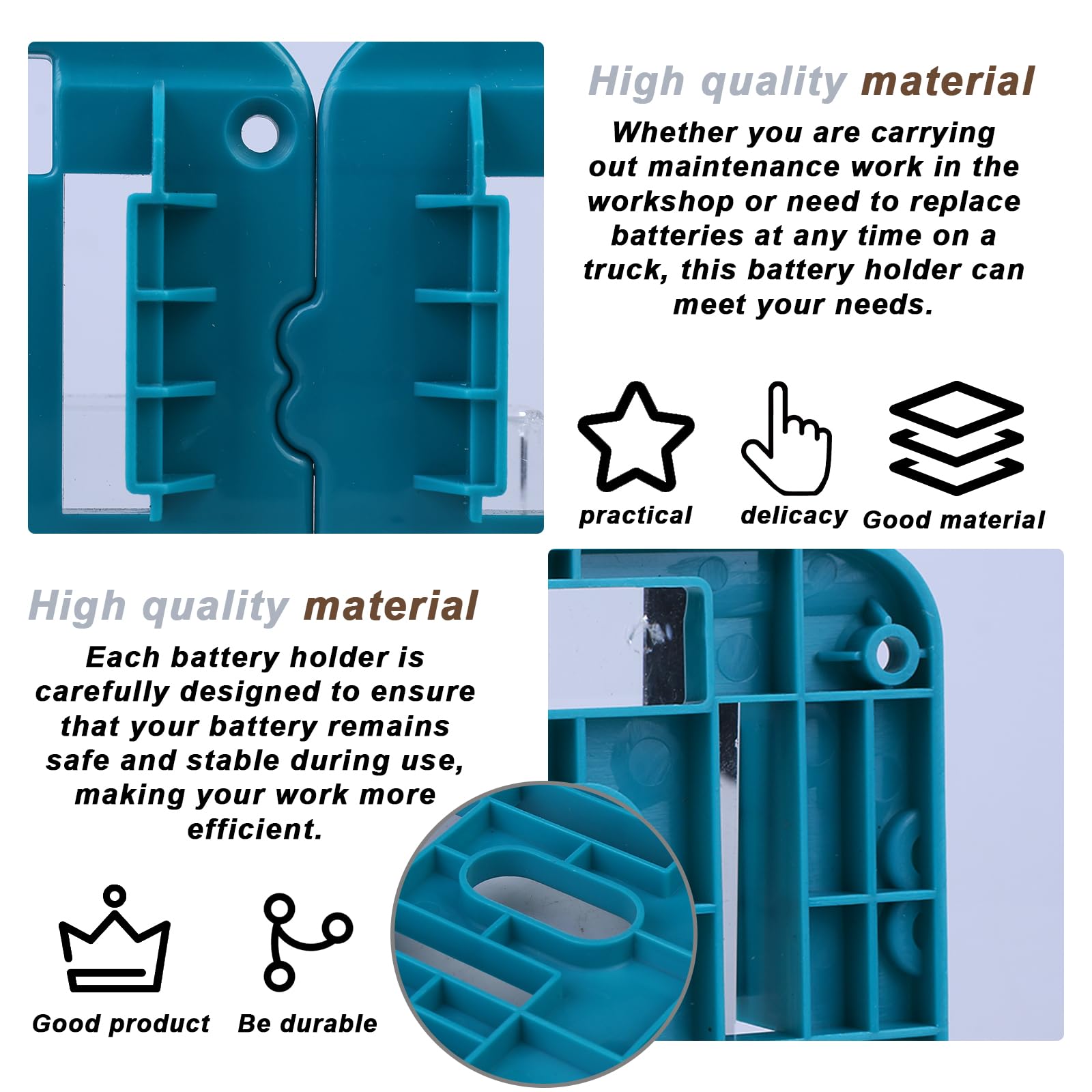 Set van 5 accuhouders voor Makita 14,4-18 V met 10 schroeven, wandhouder voor boormachine, compatibel met Makita BL1860, BL1850, BL1840, BL1830 (geen batterij