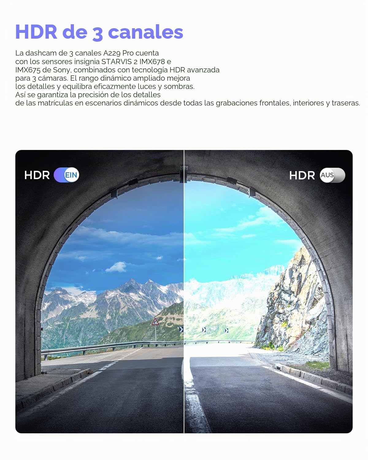 VIOFO A229 Pro 3 Lens 4K + 2K + 1080P, Dual STARVIS 2, HDR delantero trasero interior Dashcam coche, control de voz y cámara de coche Wi-Fi de 5 GHz, GPS ultrapreciso, visión nocturna 2.0, salida de